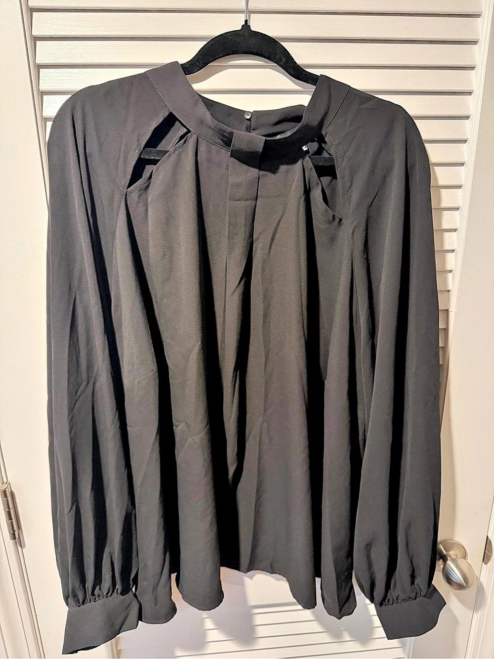 ELOQUII Women's Black Long Sleeve Blouse Size